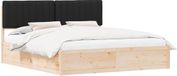 vidaXL Bedframe met Gevoerde Hoofdbord Zwart 180 x 200 cm