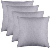 Stof Textile sierkussen Bea - 4x - lichtgrijs - 50 x 50 cm
