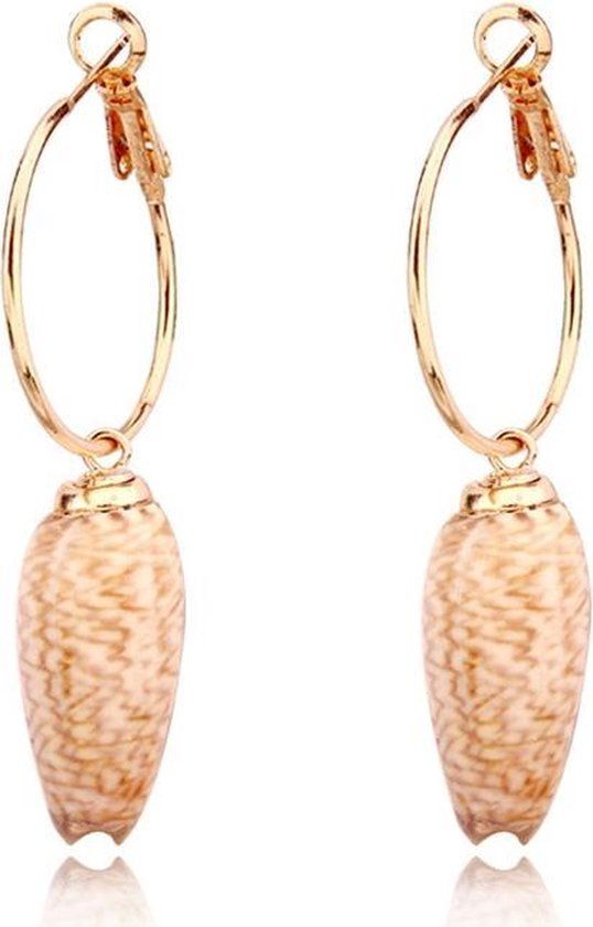 LGT JWLS LGT Jewels Damesoorbellen met Gestrekte Schelp