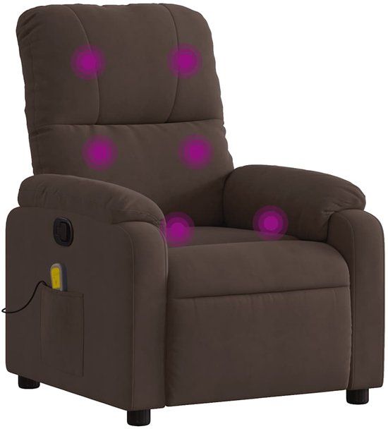 vidaXL Massagestoel microvezelstof bruin