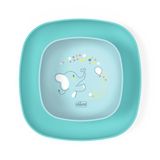 Chicco Serviesset voor kinderen, babyvoedingsset met 1 platte borden en 1 kom, 2-delige set, stapelbare bordenset, speenschaal, herbruikbaar, babyzitje, ruimtebesparend, vanaf 12 maanden, lichtblauw