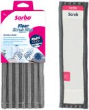 Sorbo Floor Scrub Mop – Microvezel Dweil met Scrubstrepen – Multi-Click Lijn – Voor Hardnekkig Vuil & Streeploos Schone Vloeren - Zonder Steel