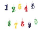 Amscan 552155 cijferkaarsenset 0-9, groen, blauw, geel en rood