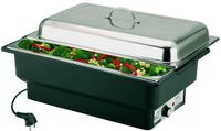 APS Elektrische chafing dish "eco", 1/1GN, RVS, zwart/zilver, rechthoek, 57 x 35 x 28 cm