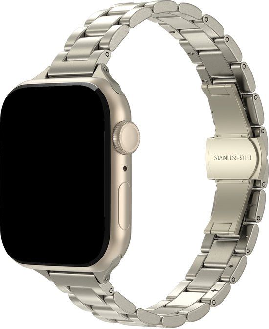 Selencia Slim Steel schakelbandje voor de Apple Watch | 38/40/41/42 mm - Sterrenlicht