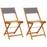 VidaXL Tuinstoel Terras Gecapitonneerde zitting Acaciahout, Polyester Antraciet