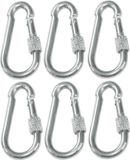 AMIG Karabijnhaak met schroefsluiting - 6x - 10 x 100mm - gegalvaniseerd staal - 120kg - musketonhaak