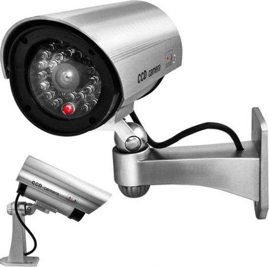 YUNICS YUNICS® Dummy Camera - Geschikt Voor Binnen En Buiten - Met Sensor - CCTV - Waterdicht IPX4 - Zilver