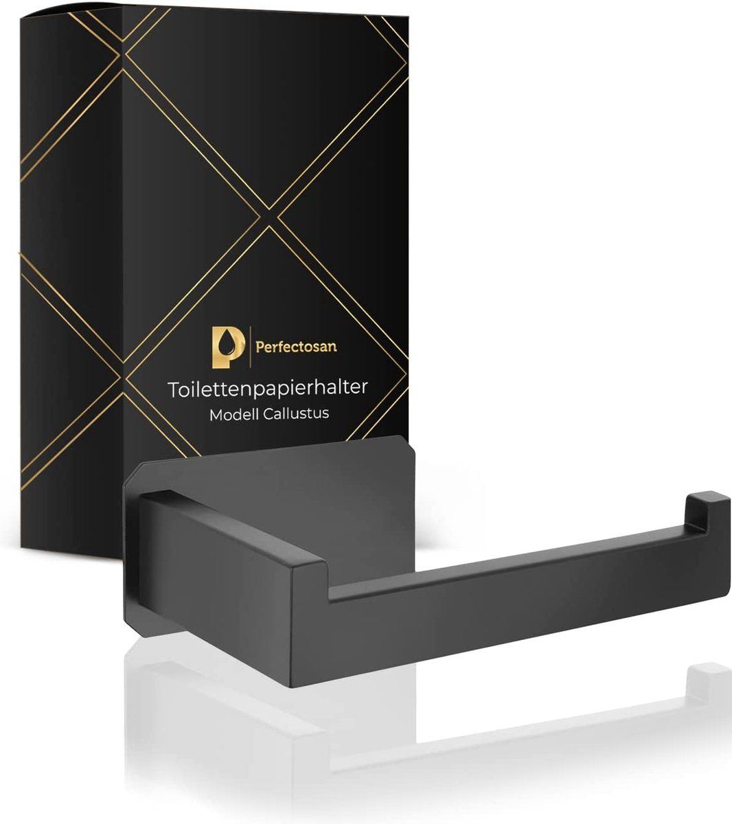 Perfectosan Toiletpapierhouder zonder boren Superior-Collection Model Callustus Zwart