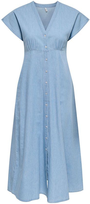 ONLY ONLNOVA AZURE LONG DRESS WVN - Meisjes - Maxi jurken - Katoen - Lichtblauw Denim - XS