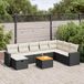 Maison Exclusive - Ensemble de meubles de jardin 9 pièces avec canapé et coussins, noir, en polyrotin