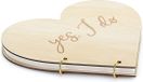 Partydeco Sp. Z O. O. Gastenboek/receptieboek Hart - Bruiloft - hout/goud - 26,5 x 25 cm