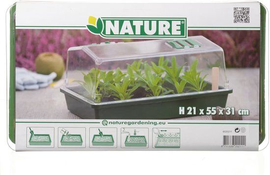 Nature Mini-Kweekkas met ventilatie - 55 x 31 x 22 cm - Groen