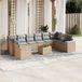 Maison Exclusive - Ensemble de jardin, 11 pièces, avec coussins, beige, en polyrotin