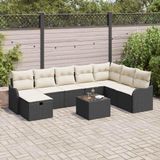 Maison Exclusive - Ensemble de jardin 9 pièces, ensemble de salon en polyrotin noir