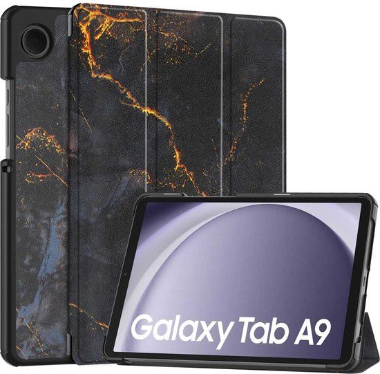 iMoshion Tablet Hoes Samsung Galaxy Tab A9 8.7 inch - Black Marble