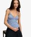 Superdry Athletic Essentials V-neck Waffle Cami Top Slanke Pasvorm Lichtblauw Maat: 44