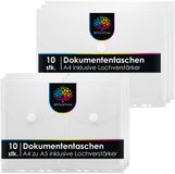 OfficeTree Dokumententasche 10 Stk. A4 zu A5 + 10xA4 inkl. Lockverstärker