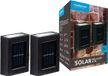 Modee Solar Buitenlamp LED - Wandlamp op Zonne Energie - IP44 - 7.4x10cm - Daglicht Wit - 2x set van 2