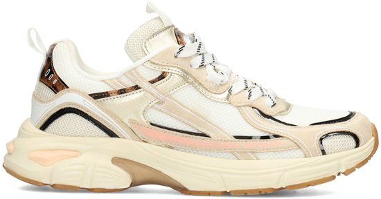 POSH by Poelman HARPER Dames Sneakers - Wit met gouden combinatie