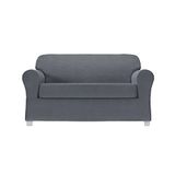 Zenna Home 2-delige Chenille Stretch Loveseat Slipcover, Cadet Blauw
