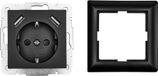 Prise de courant avec protection de contact USB 2 x port USB 2800mA encastré modèle 55 avec cadre noir