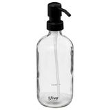 Distri 5five Zeeppompje/dispenser - van glas - transparant - 450 ml - navulbaar - keuken/toilet/badkamer