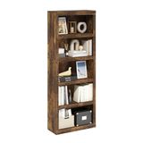 Furinno Rail 5-Tier Open Plank Boekenkast, Amber Pine
