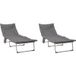 Maison Exclusive Transat Pliant Avec Coussin 2 Pc
