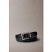Calvin Klein Ceinture à boucle carrée lisse Noir/marron foncé/nickel brossé Taille : 100
