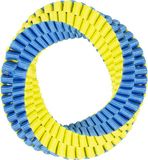 Duvoplus Supa' Nylon Hoop Hondenspeelgoed 13x13cm Blauw/geel