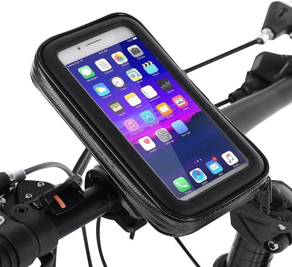 Opline VGEBY7 Fietstas | Geschikt voor: iPhone 12 | Fietshouder | FIets Telefoon Houder | Waterdicht | Houder Fiets Telefoon | Fiets steun