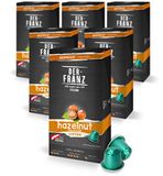 Der-Franz Nespresso compatibele koffiecapsules, 6 x 10 Koffiecapsules, gearomatiseerd met hazelnootaroma