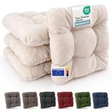 Beautissu HighLux SK – Set van 4 Premium Stoelkussen 40x40 cm Natuur