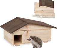 Relaxdays Egelhuis - Hout - Met Bodem - 2 Kamers - 24 x 46 x 33,5 cm - Natuur