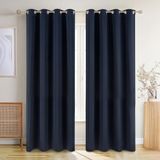 Blumtal Gordijnen - Verduisterend Gordijn Kant en Klaar - Blackout Gordijnen - 140 x 175 cm - Donker Oceaan Blauw - Set van 2