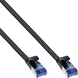 InLine UFTP CAT6a flexibele platte netwerkkabel | TPE LSZH | zwart | 1 meter