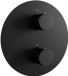 Brauer Black Edition - 3 Weg - Inbouwthermostaat - Rond - In/afbouwdelen - Mat Zwart