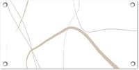 Poster de jardin - Art abstrait au trait - 60x30 cm - Décor extérieur
