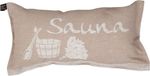 Unyqoos Coussin de sauna et coussin de voyage, 40 x 22 cm, Lin/Coton, Beige et Blanc
