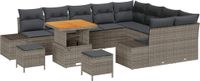 vidaXL Ensemble de canapé de jardin 12 pc Gris polyrotin