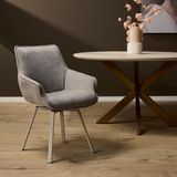 StarFurn Eetkamerstoel Mees - Taupe Stof - Set van 2