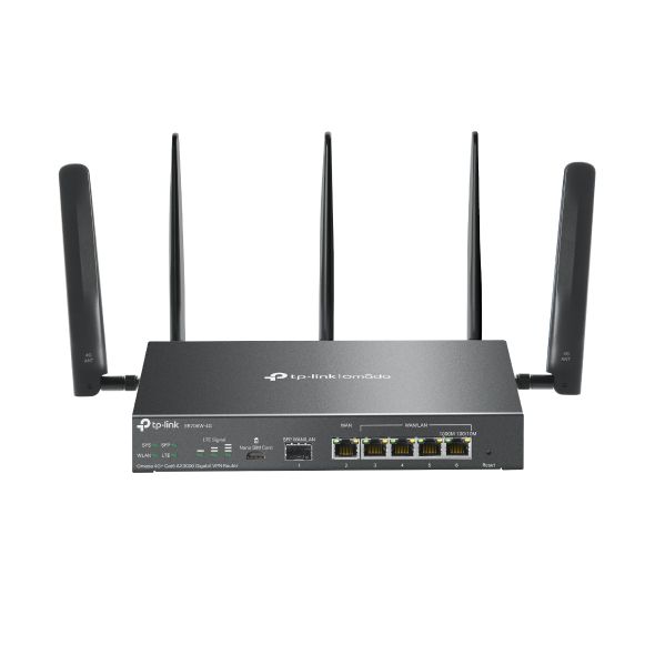 TP-Link Omada ER706W-4G - Wireless Router - 4G - Wi-Fi 6 - Gigabit Ethernet - Dual-band - Black