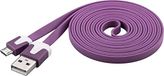PremiumCord USB - Micro USB PVC-platte verbindingskabel 2m, USB A stekker naar Micro B stekker, USB 2.0 High Speed datakabel, 2x afgeschermd, AWG28, kleur paars, lengte 2 m
