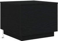 vidaXL Salontafel met LED-verlichting, zwart eiken, 50x50x40 cm