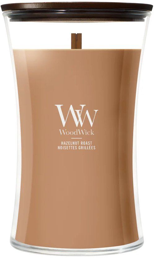 WoodWick Hourglass Hazelnut Roast Large Geurkaars - 130 branduren