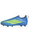 adidas F50 LEAGUE Laceless Firm Ground/Multi Ground Football Boots Kids, Lucid Ray Blue/team solar yellow 2/Lucid Aquamarine, 30 EU
