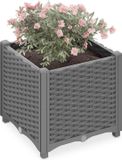 Merkloos Relaxdays Plantenbak met waterreservoir - Kunststof - 38 x 40 x 40 cm - Grijs