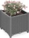 Merkloos Relaxdays Plantenbak met waterreservoir - Kunststof - 38 x 40 x 40 cm - Grijs