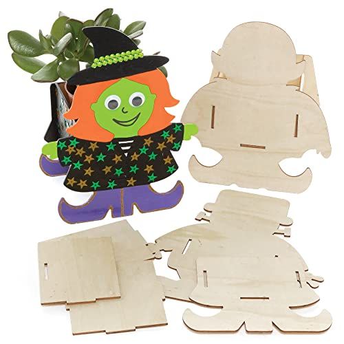 Baker Ross FE750 Halloween Houten Bloempot Knutselset - Pakket van 3